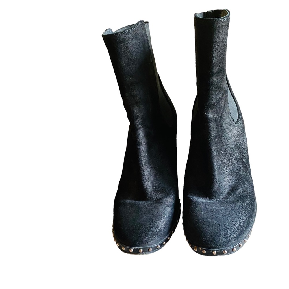 Rag & Bone Romi Waxy Studded Suede Boot in Black - Picture 5 of 9
